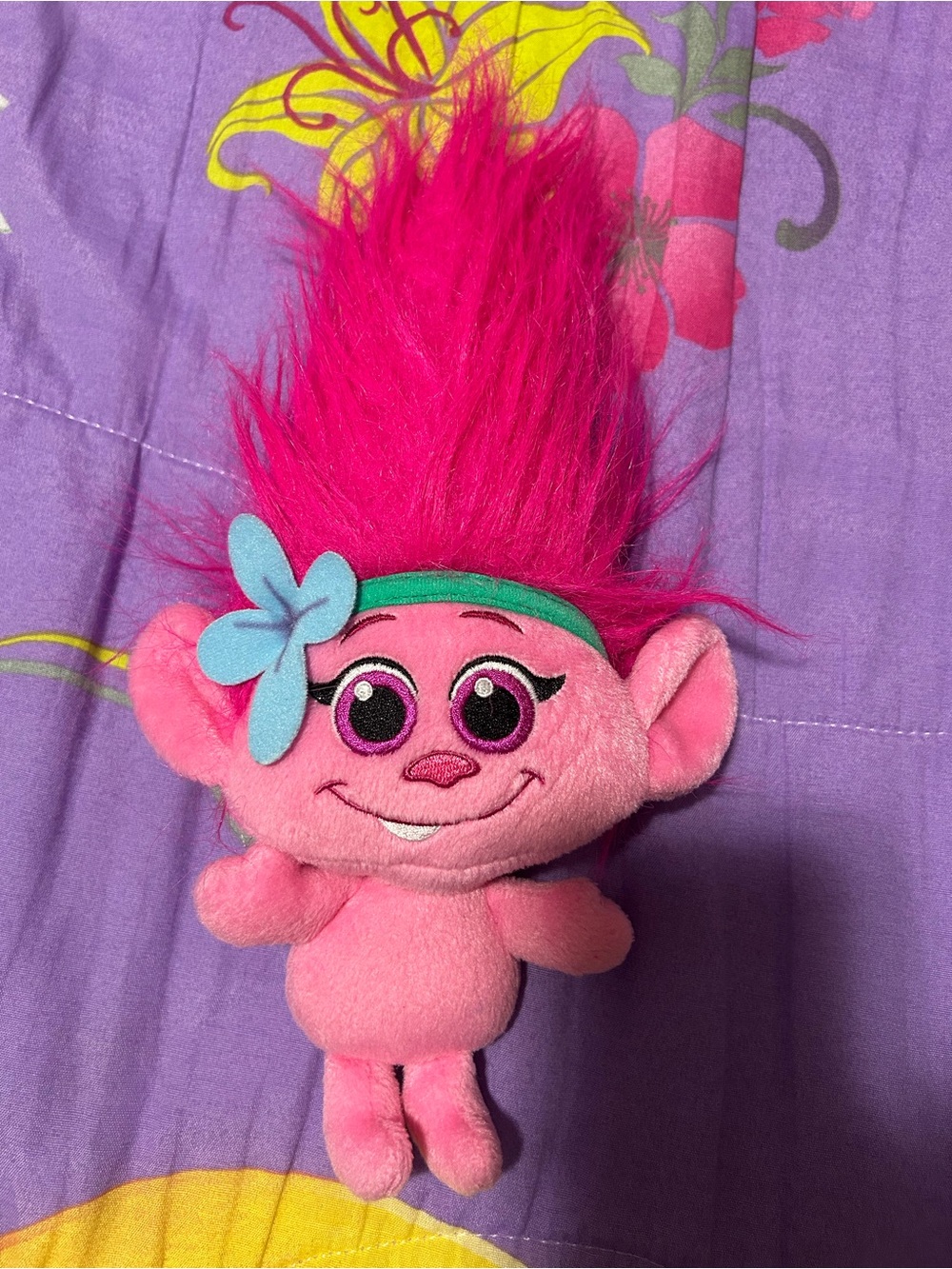 Trolls Baby Poppy Plush Doll with Bright Pink Hair - DreamWorks Style